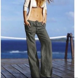 Victoria’s Secret Army Green Linen Pants